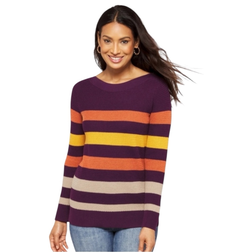 NWT Market & Spruce x Stitch Fix‎ Tawnee Cotton Waffle Stitch Striped Sweater
